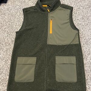 All in Motion Olive Vest with Tangerine Trim